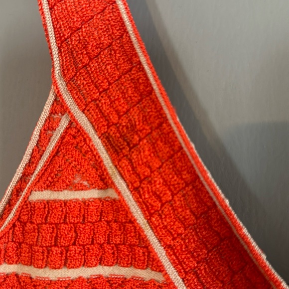 Herve Leger Indra Chevron Textured Bandage Mini Dress in Coral Size XS - Picture 10 of 10